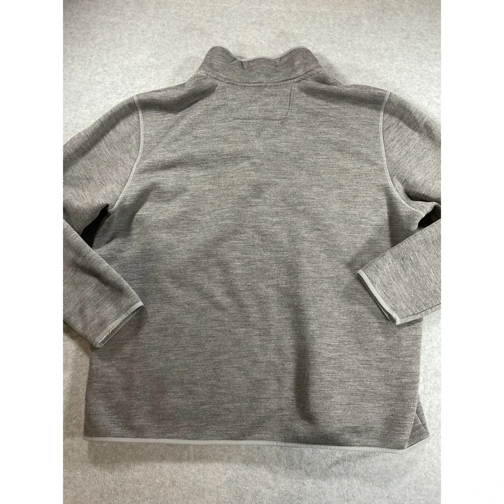 The North Face Mens XXL Gray Sherpa Lined Snap Neck Wool Blend Pullover 2329
